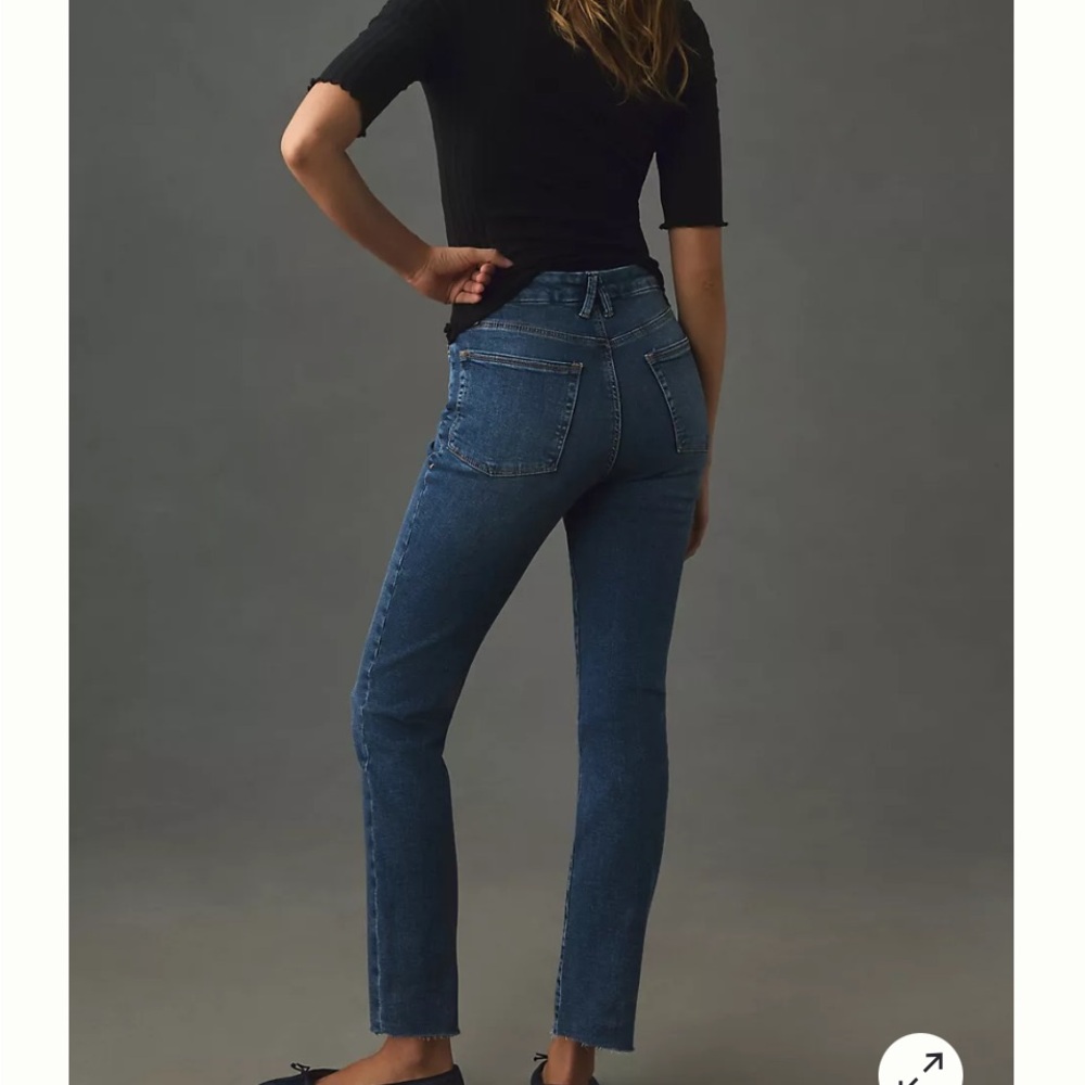 Good American Jean.  Good Waist Crop, skinny high rise jean with flat tummy tech